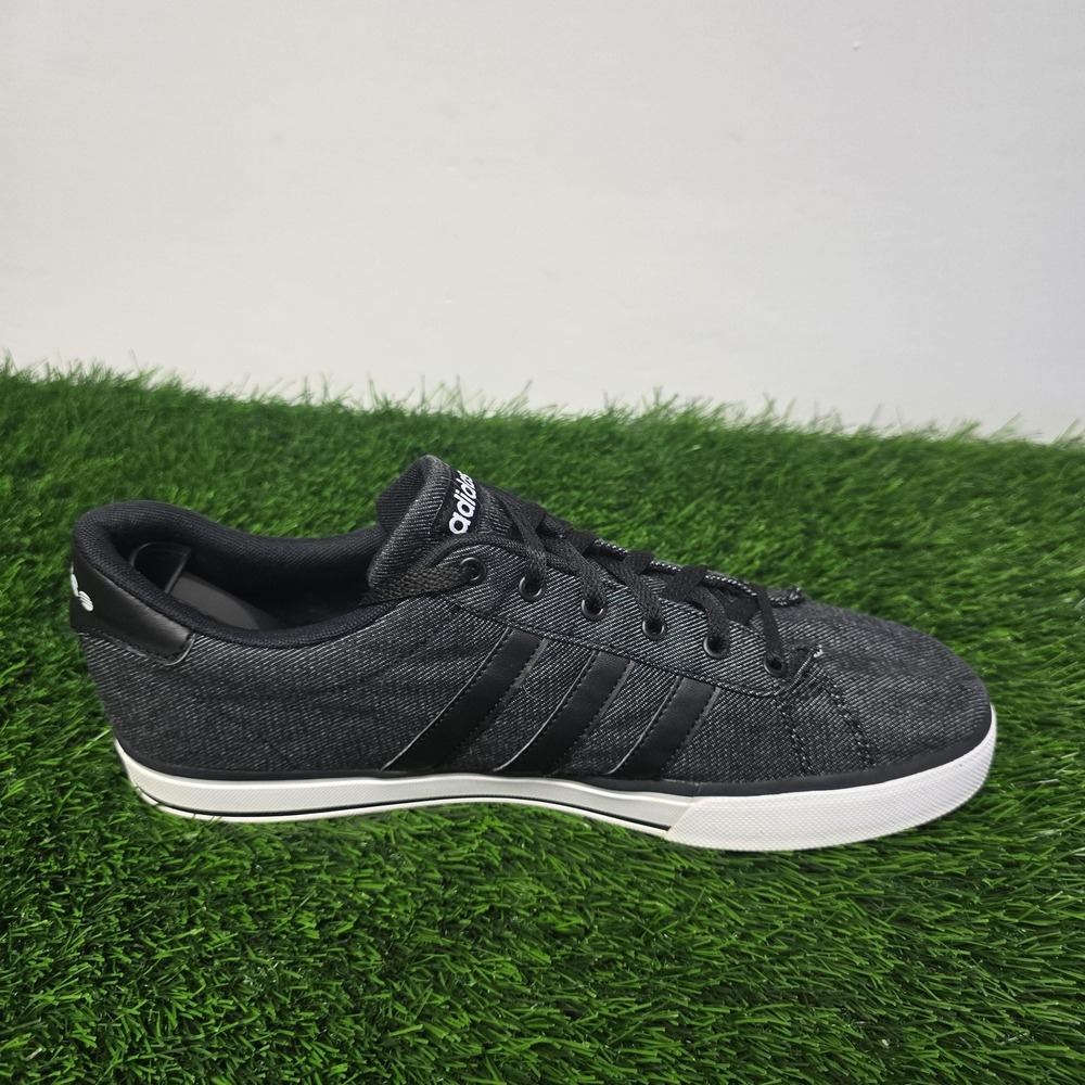 Adidas Neo Shoes Mens Size 12 Black Denim Ortholite Comfort Foam Sneakers Casual - Picture 5 of 13